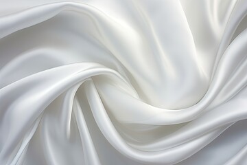 Moonlit Silk: A Serene Dance of White Satin and Silky Cloth, Adorned with Wavy Folds