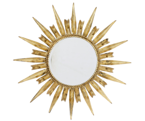 Image of Classic Vintage Sunburst Circle Mirror