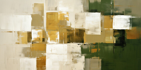 Rough green white gold yellow art painting texture Abstract background