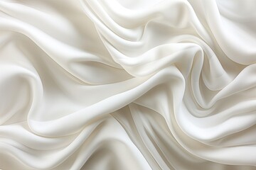 Obraz premium Pearl Waves: Abstract White Fabric Waves on Background