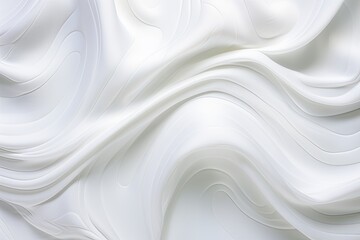 Abstract White Fabric Waves on Background: Pearl Waves Digital Image