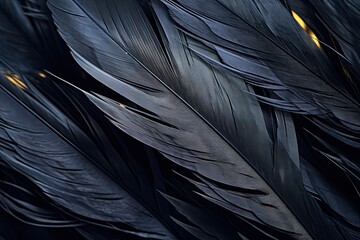 Phantom Feathers: Closeup of a Black Feather - Abstract Background