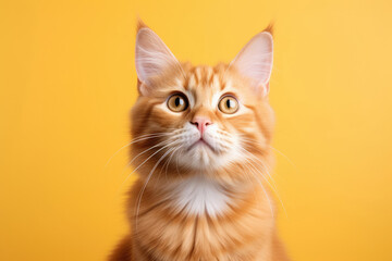 Portrait of a beautiful cute orange cat
