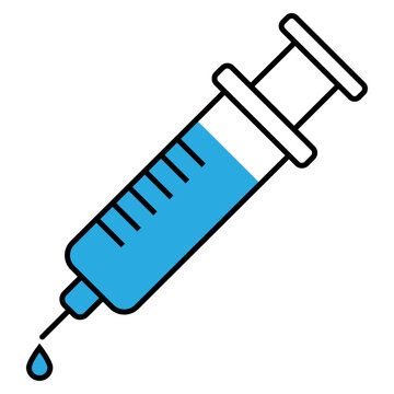 recommend clip art: 注射器のアイコン 青