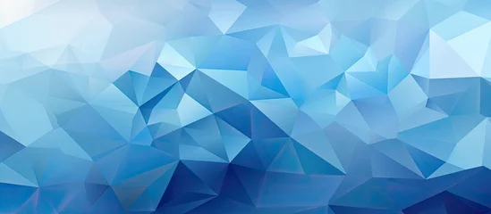Deurstickers Background made of low poly crystals with a light blue color The design pattern features polygons and the overall illustration has a low polygon style © 2rogan