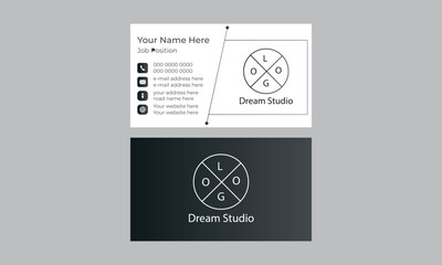 An elegant luxury Modern Creative & Clean business business card design.set to print with vector & illustration. 