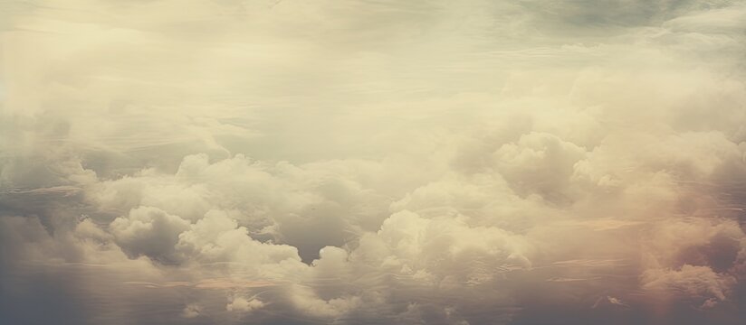 An image depicting a sky filled with clouds from a bygone era