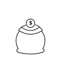 money bag icon, vector best line icon.