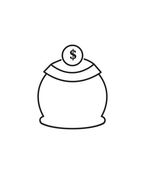money bag icon, vector best line icon.