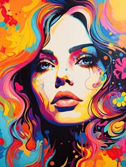 Bold and Vibrant Psychedelic Pop Art: Exploring Endless Colors and Abstract Patterns
