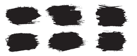 Hand paint ink black grunge brush set