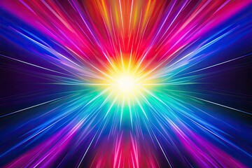 Radiant Ripple: Centerburst of Vibrant Colorful Rays