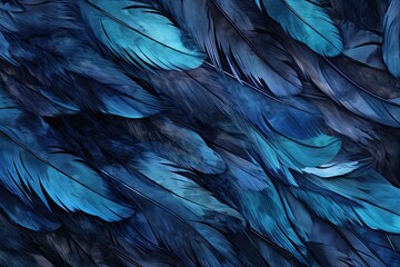 Obraz premium Raven's Touch: Abstract Background with Black Feather Details