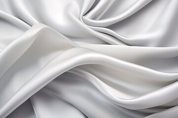 Fototapeta premium Satin Elegance: White Gray Panorama Background with Satin Texture
