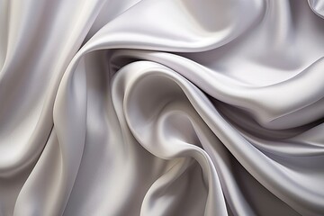 Satin Fantasy: White Gray Satin Texture with Silver Fabric Silk