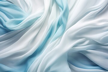 Silk Sea: Gentle Waves - Abstract White Cloth Background