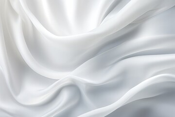 Naklejka premium Silk Harmony: Soft Abstract Waves on White Fabric Background