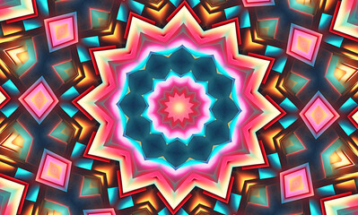 Abstract kaleidoscope background. Beautiful multicolor kaleidoscope texture. Unique mandala design.