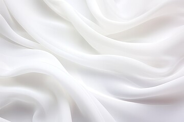 Silk Whisper: Gentle Abstract Waves on White Fabric Background