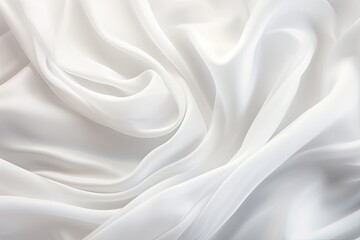 Silken Breeze: Ethereal Waves on a White Cloth Background