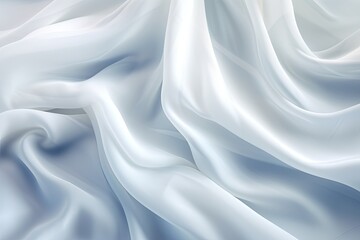 Fototapeta premium Silken Frost: White Cloth Background Abstract with Soft Waves