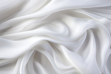 Fototapeta premium Silken Surf: Abstract Background of Soft Waves in White Fabric