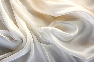 Silken Sunrise: White Silver Fabric Silk