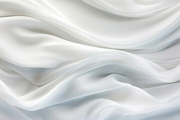 Fototapeta premium Silken Surf: Soft Waves of White Fabric - Abstract Background Image