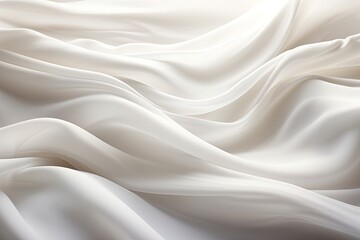Silken Swells: White Cloth Background with Soft Wave Motif