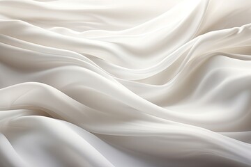 Obraz premium Silken Swells: White Cloth Background with Soft Wave Motif