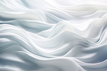 Silken Swells: Soft Waves on White Cloth for a Serene Background