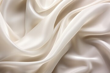 Silken Surf: Abstract White Fabric Waves