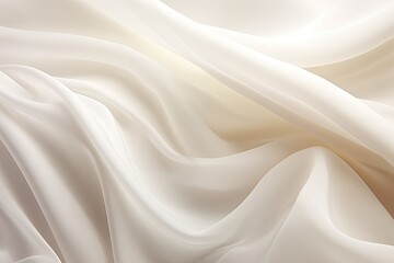 Fototapeta premium Silken Waves: Abstract Soft Waves of White Fabric Background
