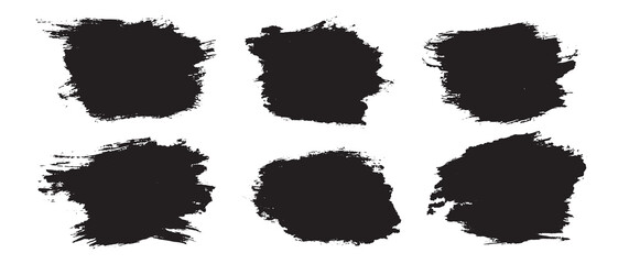 Black brush stroke set