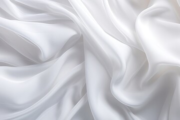 Obraz premium Soft Waves Abstract Texture: White Cloth Background Digital Image