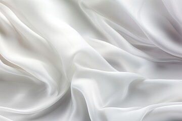 Obraz premium Soft Waves Flowing Over White Cloth: Abstract Texture Photography