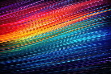 Spectrum Dance: Colorful Stripes on Dark Abstract Background
