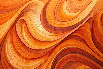 Tangerine Trails: Abstract Orange Geometric Curves of Vibrant Energy