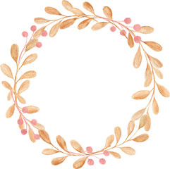 Watercolor golden leaves