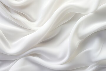 Obraz premium Waving White Cloth: Abstract Soft Waves Background