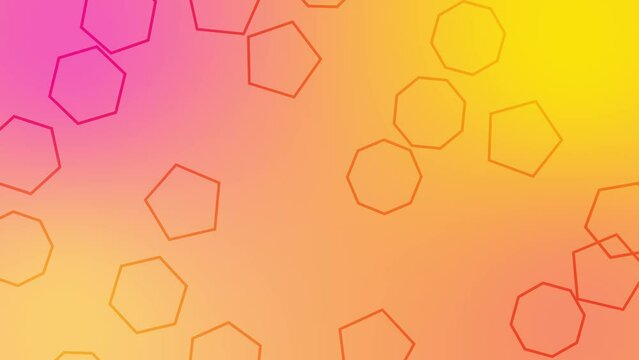 CG of yellow and magenta background including polygon shaped object