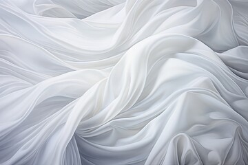 Whispering Waves: Captivating Soft Waves on White Cloth Background