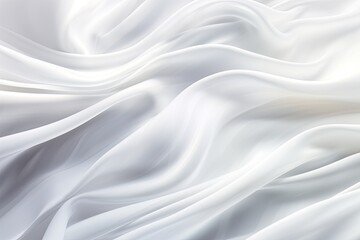 White Cloth Background: Abstract Soft Waves Creating Texture