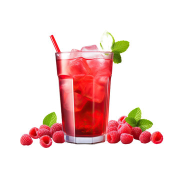 raspberry juice, isolated on transparent background cutout
