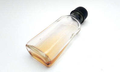 Empty bottles of healthy essential oil or infusion on white Background