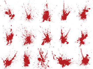 Fotobehang Red blood splatter isolated collection background © bdvect1 