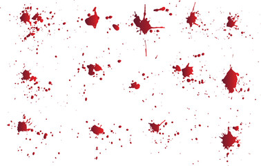 Red ink blood splatter collection