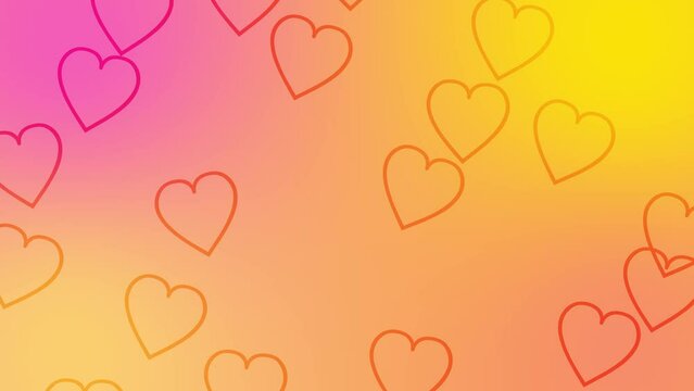 CG of yellow and magenta background including heart shaped object