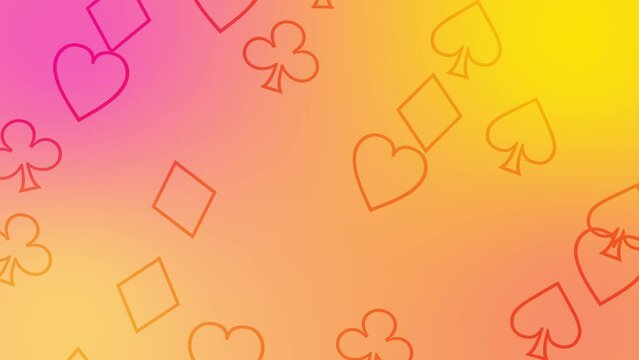 CG of yellow and magenta background including playing cards shaped object