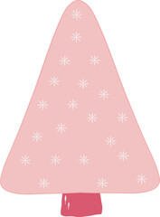 Pink Christmas Pink Tree Illustration hand drawn